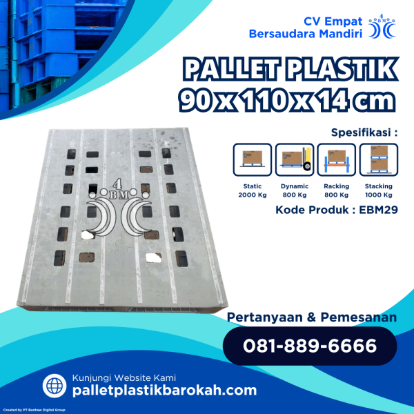Pallet Plastik Bekas/Baru 90x110x14 cm - EBM29