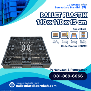 Pallet Plastik Bekas/Baru 110x110x15 cm - EBM31