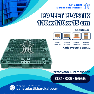 Pallet Plastik Bekas/Baru 110x110x15 cm - EBM32