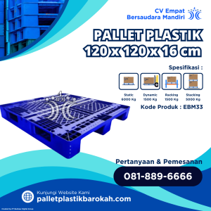 Pallet Plastik Bekas/Baru 120x120x16 cm - EBM33